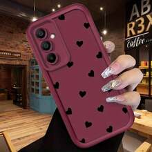 愛らしいデザインの耐衝撃レンズ保護ケースは、 Galaxy S25 S24 S23 S22 FE A54 A55 A34 A35、Apple  15 16 Pro Max 17 Airに適しています。 - ボルドー - チェックする 3