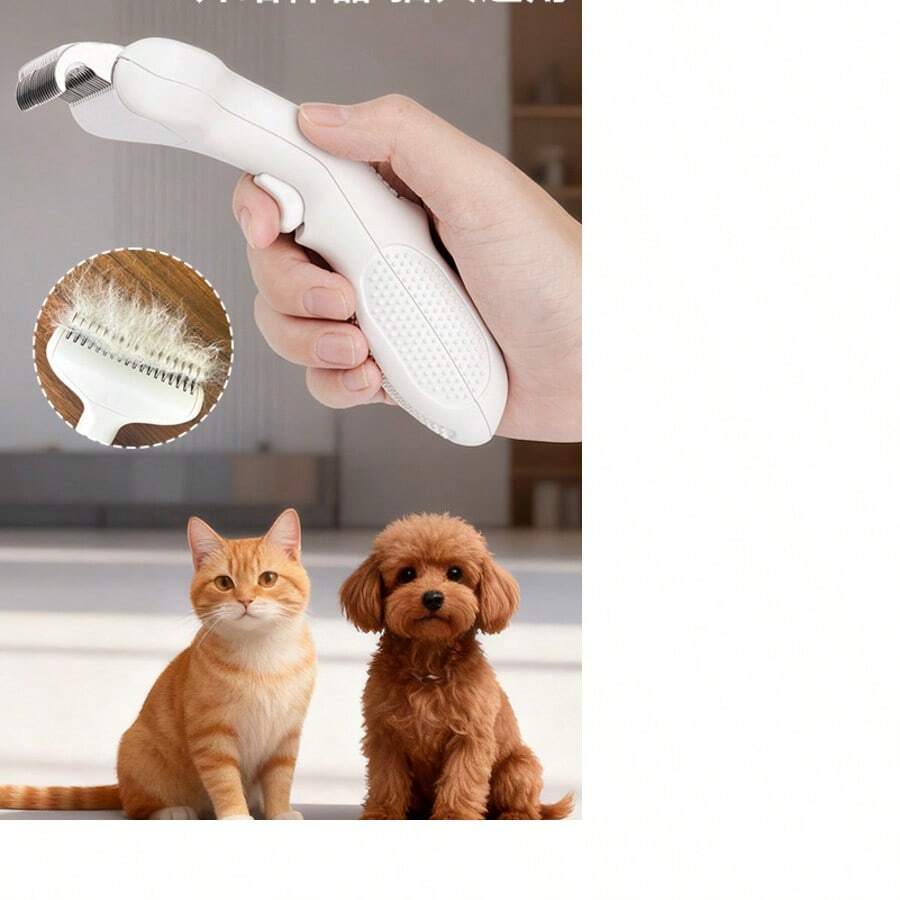 Cat And Dog Comb 26° Inclined Hair Removal Comb With Widened Comb Surface, One-Button Self-Cleaning Stainless Steel Comb Blade, Long-Haired Dog Loose Hair Cleaning Pet Comb, Efficient Hair Removal Without Sticking To Hands, Beauty Supplies Dog Daycare Games And Rewards