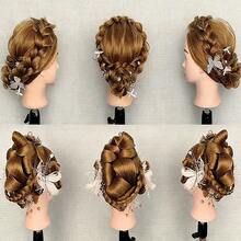 专业美发假发头模 - 适用于造型、编织和培训 - 配有桌面固定支架 - 2pcs - 查看 8