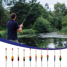 10pcs Colorful Fishing Floats - Mixed Sizes, High Buoyancy Foam Floats With Long Tail Design For Enhanced Stability And Control - Multicolor - View 9