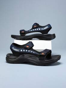 Neue atmungsaktive Herren Sandalen, Riemen Lässig Schuhe, Dicke Sohle weiche elastische Strandschuhe, rutschfeste strapazierfähige Herrenschuhe, verstellbare elastische Gartenschuhe, Große Größe 39-48 Wanderschuhe (asymmetrisches Muster) - Blau 980 - Übersicht 2