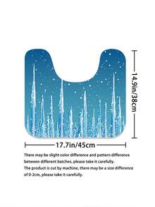 1/3/4套冰晶雪景浴室浴簾套裝；北歐清新設計風格，防水耐磨，適合浴室裝飾與浴室配件搭配。尺寸為71*71英吋，含12個掛鉤，附馬桶蓋套、浴室浴墊和小地毯，高品質聚酯纖維布料製成，可水洗防霉，非常適合節日裝飾 - 冰雪 - 查看 10