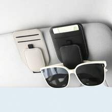 Multi-Function Car Sun Visor Glasses Clip Card Ticket Organizer, Fashionable Car Interior Accessories - A - View 2