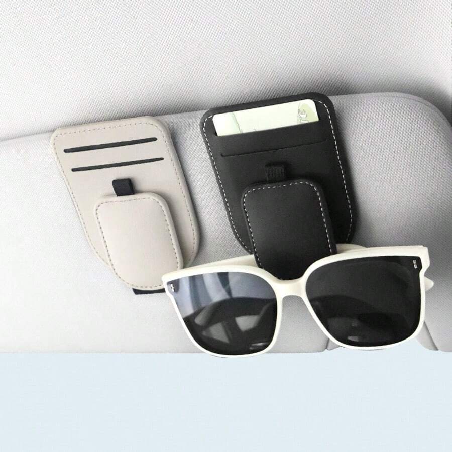 Multi-Function Car Sun Visor Glasses Clip Card Ticket Organizer, Fashionable Car Interior Accessories