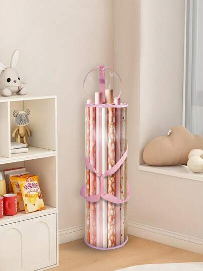 1 pieza Organizador de papel de regalo, bolsa de almacenamiento de papel de regalo de PVC resistente con asas y cremalleras, organizador de papel de regalo impermeable que cabe 25 rollos estándar de papel de regalo