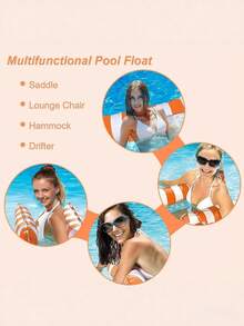 1 pieza Hamaca flotante plegable inflable Silla de descanso para piscina Flotador de piscina Accesorio para piscina - multicolor - Ver 7