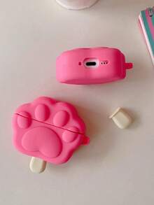 1 pieza Funda protectora antideslizante de TPU con diseño de pata de gato/perro simulada para auriculares Bluetooth A-RPods, adecuada para A-RPods Pro/Pro2/Pro3/1st/2nd/3rd/4th Gen, regalo para mujeres - Multicolor - Ver 7