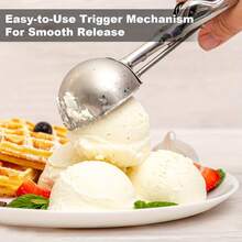 High-Quality Product 1/3Pcs Stainless Steel Spoon, Cookie Spoon, Dough Spoon, Used Baking, Stainless Steel Spoon With Release, Suitable Cupcakes,, Muffins, Meatballs, And Melon Balls - Default - View 2