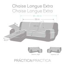 Kiva Housse extra large pour méridienne gauche, disponible en plusieurs couleurs - Housse facile à installer avec sangles élastiques, compatible avec les méridiennes gauche et droite - Ocre Aqua - Voir 6