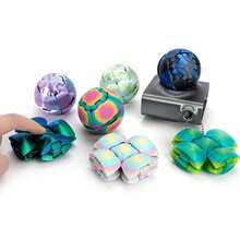 1pc Button Decompression Ball, Click & Rotate Stress Relief Toy, Press & Deform For Anxiety Relief, Bendable Sensory Fidget Toy For Teens And Adults, Anxiety Relief Desk Toy, Ideal Gift, Perfect For Birthday Or Christmas Presents. - Press Ball - View 2