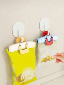 Bộ 2 kẹp niêm phong túi đựng đồ ăn nhẹ cỡ lớn, dụng cụ niêm phong kín khí để bảo quản thực phẩm treo, dụng cụ đóng kín chống ẩm. - Nhiều màu - Xem 4