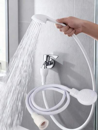 Portable Handheld Sink Sprayer - Multifunctional Flexible White Sink Faucet Nozzle - Plastic Handheld Tap Rinse Attachment - Leak-Proof High Pressure Sprayer With Clip Design - Easy To Clean And Install - Suitable For Bathroom, Kitchen, Pet Washing, Plant Watering And Car Washing - Essential Accessory For Modern Bathroom And RV - Quick Connect Tool For Indoor And Outdoor Hair Washing And Pet Shower - Ideal Gift Choice