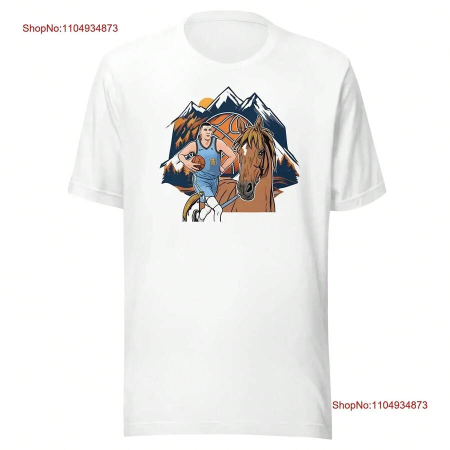 Nikola Jokic Funny Horse MVP Denver Mile High Basketball T Shirt Unisex Vintage Washed Stretched Homme Breathable - 款式 - 查看 1