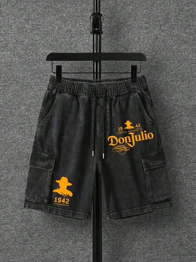 Quần short cargo nam dáng rộng, phong cách vintage, có túi, thích hợp cho mùa hè.