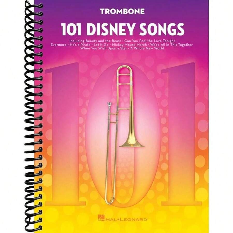 101 Disney Songs For Trombone Sheet Music Songbook | Solo Instrumental Folio For All Levels | Includes Let It Go, A Whole New World, Beauty And The Beast & More - Single Book - View 1