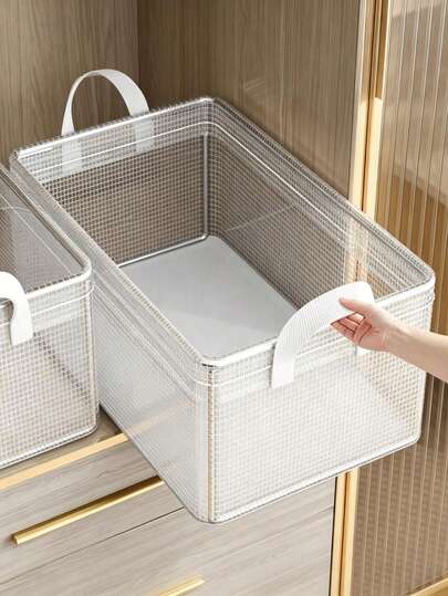 1/2 Pcs Large Capacity Washable Clothing Storage Bin With Wardrobe Pants Divider Organizer, Foldable Home Storage Basket For Clothes Towels Bedding, Fabric Drawer Organizer Container For Closet Bedroom Living Room Dormitory, Sturdy Portable Underbed Storage Solution, Perfect For Seasonal Clothing Organization And Space Saving