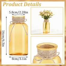 Vintage Glass Flower Vase, Farmhouse Glass Centerpiece Vases Mason Jars For Weddings, Parties & Home Decor Bulk (12, Transparent)  Bud Vases For Flowers For Rustic Wedding KDW8 - 金子 - 查看 2