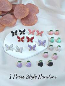 5 Pairs Women's Dangle Earrings Set, Made Of High-Quality Stainless Steel Base With Advanced Vacuum Electroplating Technique, Perfectly Replicating The Luxurious And Gilded Feel Of High-End Jewelry - Multicolor - View 11