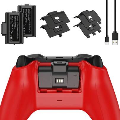 Rechargeable Battery Pack For X Controller, Includes 1100mAh Battery, USB Charging Cable And 4 Battery Covers. Supports Dual Charging Mode, With LED Indicator, Overvoltage Protection, Compatible With One/S/X/Elite And X/S Series X Controllers.