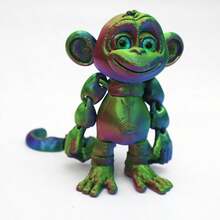 3D Posable Monkey Figurine - Adjustable Brown Primate Collectible, Toy For Children 3+, Gift For Animal Lovers, Boys And Girls - Multicolor - View 12