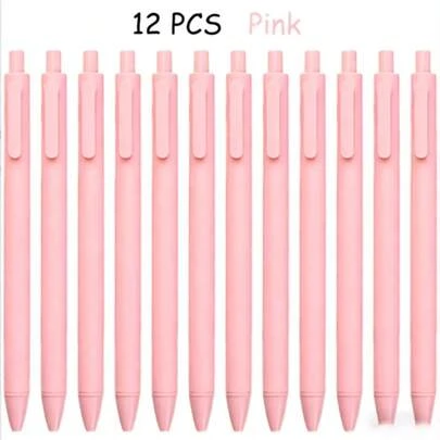 12/6pcs Black Smooth Writing Pens, Suitable For Students, Office, Delivery Signing