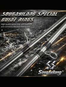 SOUGAYILANG 1.8m/5.9ft Ultralight Fishing Rod - Suitable For Freshwater And Saltwater Fishing Beginners, With EVA Handle And Ceramic Guides - Silver - View 9