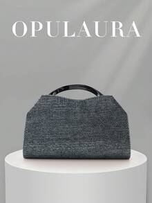 Túi xách nữ OpulAura 1 chiếc, kiểu dáng thanh lịch, họa tiết da rắn màu xám, dây đeo kim loại tháo rời sang trọng, thích hợp cho các buổi tiệc trang trọng, đám cưới, sinh nhật và lễ tốt nghiệp. - Xám - Xem 7