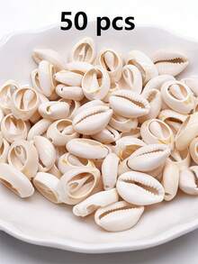 50/100/200 Pcs Natural Seashell Spiral Beads, Large Hole Smooth Cut Oval Beach Shell Decor, DIY Crafts, Jewelry Making Supplies - Shell - View 19