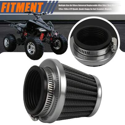 PowerMotor Lọc gió xe máy 44mm đa năng cho xe ATV 125cc 150cc 250cc 300cc, phụ kiện bộ chế hòa khí
