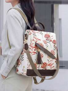 Women's New Versatile Backpack, Large Capacity - Red - View 3