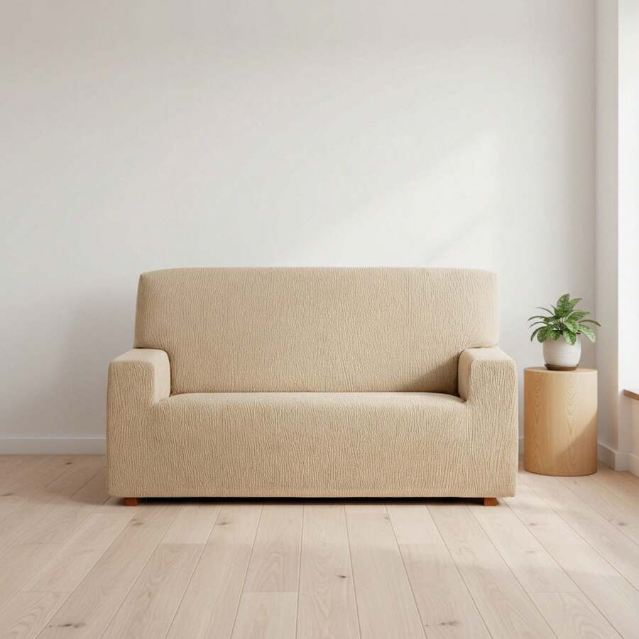 Kiva Universal And Versatile 3-Seater Sofa Cover, Various Colors Available – Easy-To-Fit Protective Sofa Cover For Backrest, Seat And Arms - Beige Troya - View 1