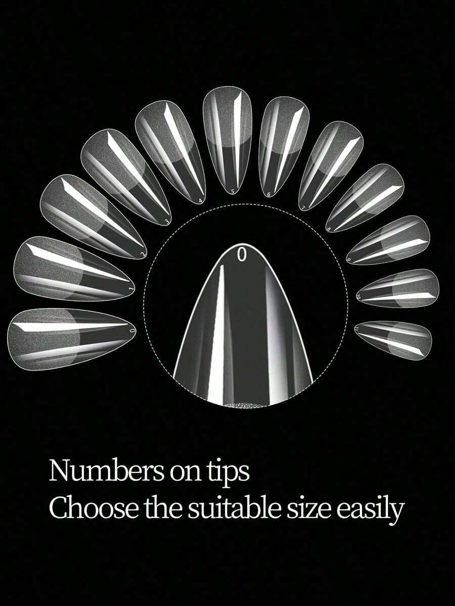 SGIAWETA-600Pcs Full Cover Press On Nail Tips Stiletto Almond Square Coffin French False Soak Off Gel Nail Extension Tips Capsule Press On Nails Nail Supplies-Birthdaygift - Thông thoáng - Xem 1