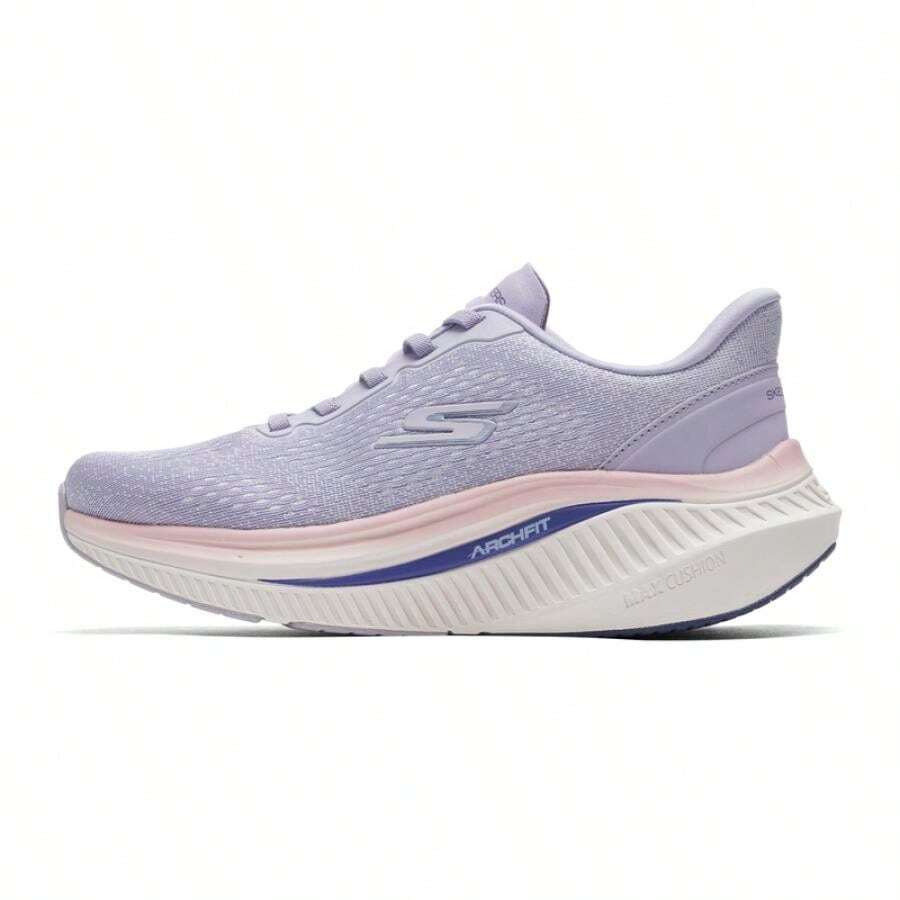 Skechers 女士休闲鞋 GO WALK MAX CUSHIONING ARCH FIT 女士步行鞋,简约舒适日常户外通勤步行鞋 125581-LAV - 薰衣草色 - 查看 1