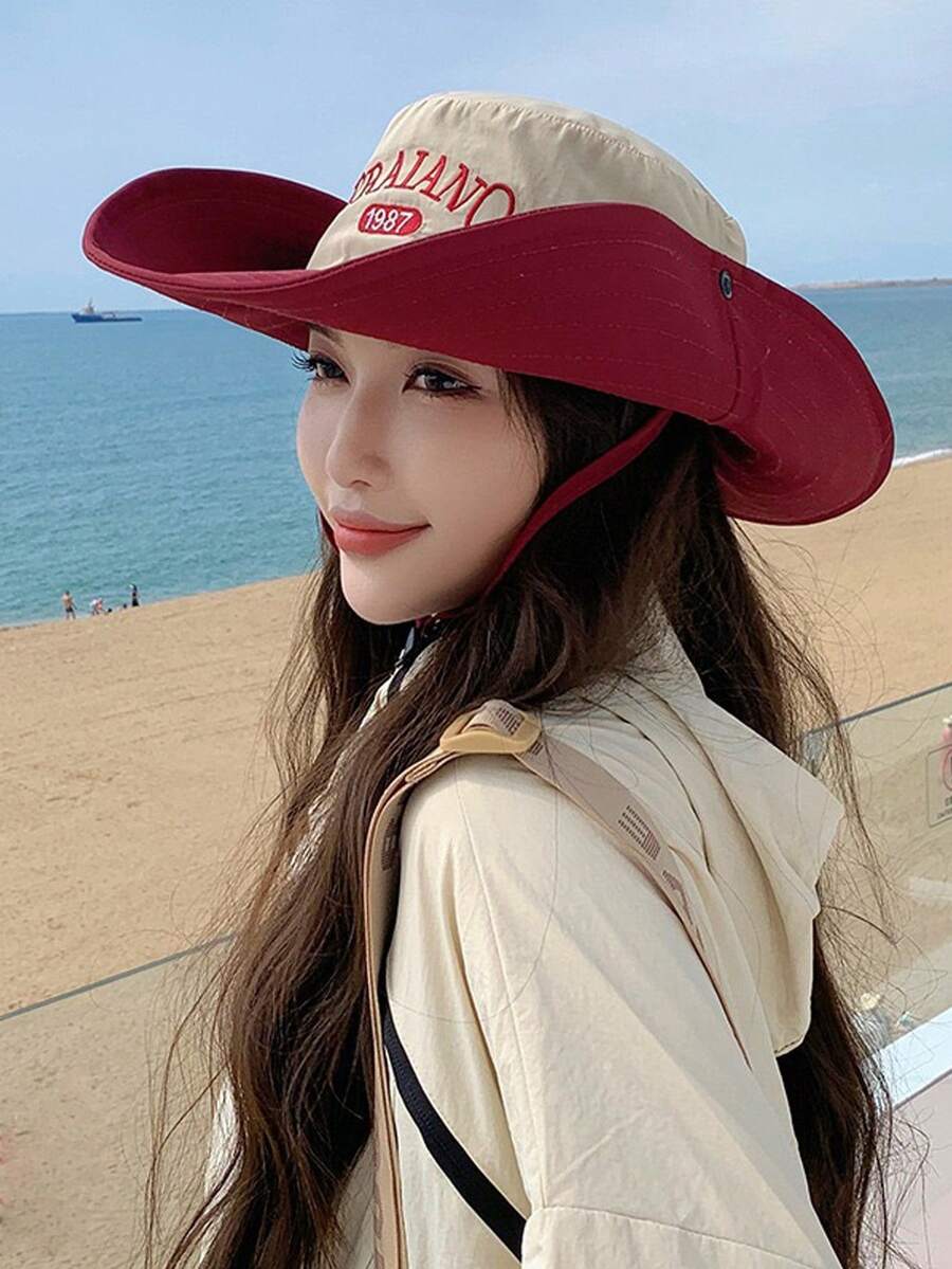 Mũ lưỡi trai thêu chữ năm 1987, vành rộng, thoáng khí, chống nắng, thích hợp cho đi bộ đường dài, câu cá, phong cách thường ngày. - mũ - Xem 1