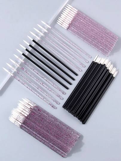 50Pcs Disposable Eyeliner Brushes, Pointed Tip Fine Liner Makeup Brushes, Lint-Free Multi-Use Nail Art & Eyelash Applicators For Eye Makeup, Manicure & Lash Extension