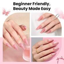 Beetles 192PCS Medium Stiletto Nail Tips Kit | 6 Colors Gel Polish | Tipex Lite Pre-Built Apex | All-In-One DIY Manicure Set With Nail Glue - 192 PCS Medium Stiletto - View 4