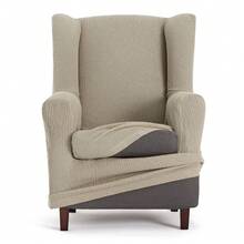 Kiva Universal And Versatile Wingback Chair Cover, Various Colors Available – Easy-To-Fit Protective Chair Cover For Backrest, Seat And Arms - 特洛伊貂 - 查看 9