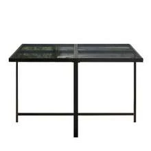 7-Piece Outdoor Table And Chair Set For 6 People, Tempered Glass Table, Ideal For Meals In The Backyard Or Garden. - 黑與白 - 查看 11