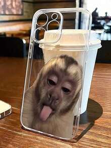 1 Pieza Funda Protectora De TeléFono Transparente Y Resistente A Los Golpes Con DiseñO De Perro Divertido, Compatible Con IPhone 16/11/16Pro/16Plus/16Promax/16E/15Promax/13/14/12/ 11/12Pro/12/12X/13Pro/14Pro/15Pro - Color 1 - Ver 3