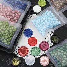 200颗/袋 心形封蜡珠，适用于印章、手工卡片和信封装饰、蜡封、DIY工艺品、礼品包装、信封封口、派对邀请函、剪贴簿、返校季、文具 - 心形 - 查看 4