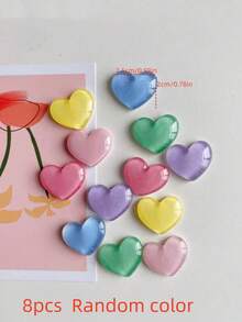 12/8/2pcs Heart-Shaped Fridge Magnets, Size 2.5cm/0.98in, Cute Fridge Magnets, Whiteboard Magnets, Decorative Fridge Magnets, Cute Office Kitchen, Kitchen Utensils, Home Decor, Kitchen Decor, Christmas Gift (Random Color) - Multicolor - View 8