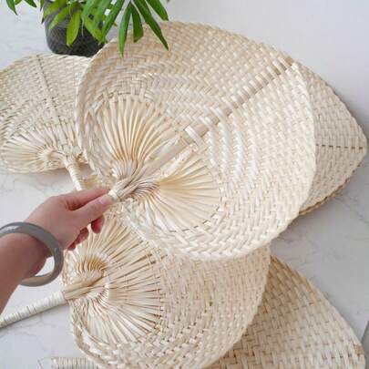 Quạt cầm tay cỡ lớn kiểu Boho làm từ tre và mây | Nhẹ, bền và mát, kiểu cổ điển dành cho nam/nữ, học sinh, hoàn hảo để làm mát mùa hè, khiêu vũ, trang trí và đám cưới, cắm trại, du lịch, vật dụng cần thiết cho kỳ nghỉ, đồ dùng học tập.