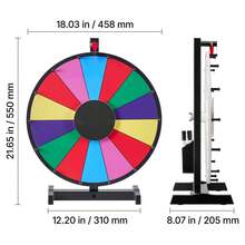 18 In Spinning Prize Wheel, 14 Slots Spinning Wheel With Stand, Tabletop Win Fortune Roulette With A Dry Erase And 2 Markers, 6 Colors, Easy Assembly, For Party Pub Trade Show Carnival Events - 18 Inches, 14 Slots - View 10