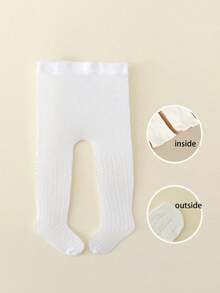 1 chiếc quần tất mỏng ôm sát, thoáng khí, họa tiết trái tim dễ thương cho bé gái, thích hợp phối cùng quần tất lưới kiểu Lolita, mùa xuân/hè. - trắng - Xem 7