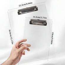 1个A4/A5透明写字板，配有DIY卡通贴纸，便携式书写板，防滑硬纸板文件夹，耐用时尚的低调夹子设计。非常适合家庭、办公室、绘画、护理、餐厅菜单、账单和学习等场合。 - 查看 3