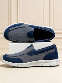 2026 New Men's Loafers, Comfortable Soft Men's Shoes, Breathable Men's Sneakers, High-Quality Outdoor Men's Casual Shoes, Non-Slip Men's Hiking Shoes, Slip-On Daily Wear Climbing Shoes (Asymmetric Pattern) - Blue - View 2