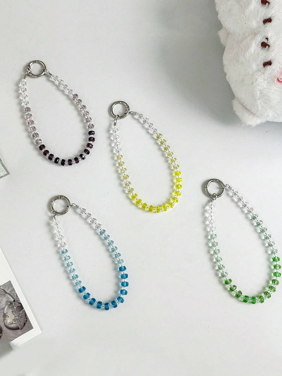 1 chiếc dây đeo điện thoại pha lê thanh lịch, mặt dây chuyền đá quý màu xanh lá cây, móc khóa mùa hè. - Nhiều màu - Xem 1