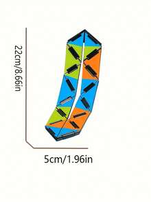 1件可变形魔法尺卡牌游戏,益智解谜DIY可变换尺子拼图玩具 - 彩色 - 查看 4
