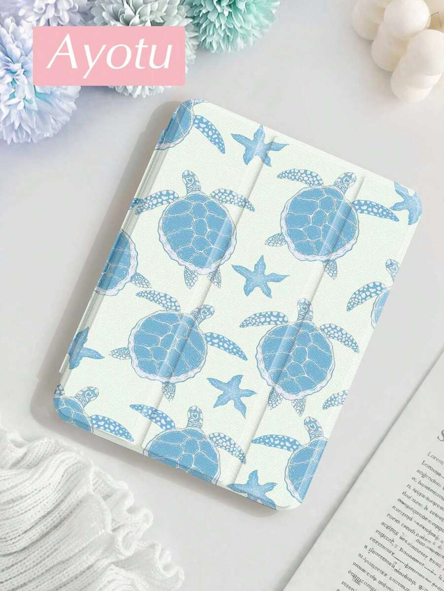 Ayotu 1 件装海龟海星图案平板电脑保护套，兼容 iPad Air 8 (M4) 2026 (11/13 英寸)、第十代、Air 4/Air 7/9.7 英寸、Galaxy Tab A9 Plus、Kindle (第十一代-2024)、Kindle Paperwhite 第十二代 2024，时尚简约节日礼物