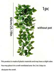 1/2 件仿真植物，悬挂式盆栽，墙面悬挂架装饰，适用于室内、室外、客厅置物架装饰、家居装饰、房间装饰、花园装饰、墙面装饰 - 綠蘿 - 查看 10